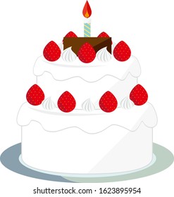 Cake vector illustration . Sweets, desserts .Shortcake