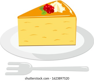 Cake vector illustration . Sweets, desserts . Cheesecake