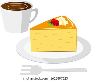 Cake vector illustration . Sweets, desserts . Cheesecake