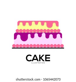 Cake vector illustration symbol object. Flat icon style concept design