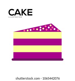Cake vector illustration symbol object. Flat icon style concept design