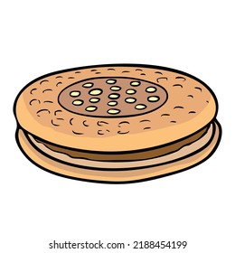cake vector illustration,isolated on white background,top view