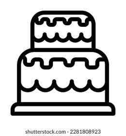 Cake Vector Line Icon Design