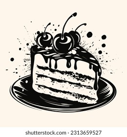 Cake vector for logo or icon,clip art, drawing Elegant modern style Illustration