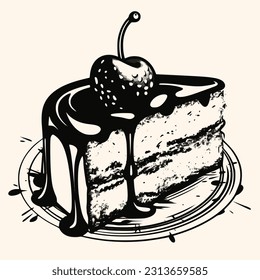 Kuchenvektor für Logo oder Symbol, Clipart, Zeichnung Elegante, moderne Illustration