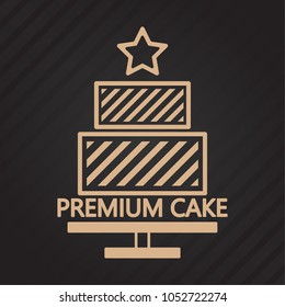 Cake vector logo. cake symbol vector. logo design.