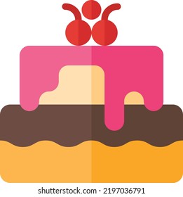 cake vector on white background. isolated Vector icon