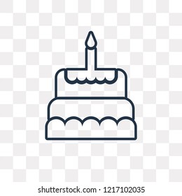 Cake vector outline icon isolated on transparent background, high quality linear Cake transparency concept can be used web and mobile