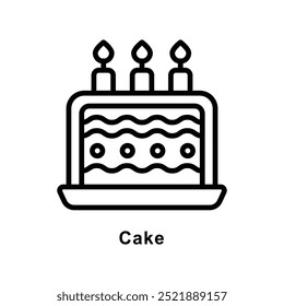 Cake vector  Outline icon style illustration. Symbol on White background EPS 10 File