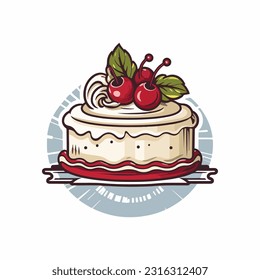  Cake vector simple white background