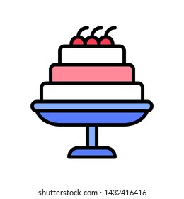 Cake vector, Summer party related filled style icon