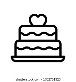 cake vector thin line icon 