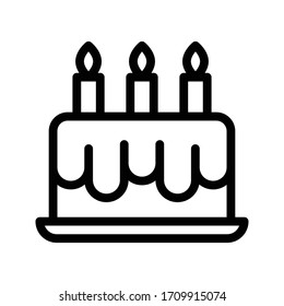 cake vector thin line icon 