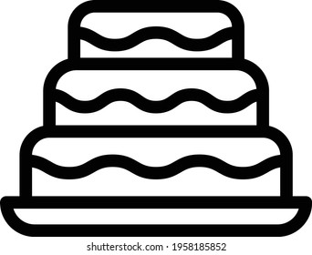 cake vector thin line icon