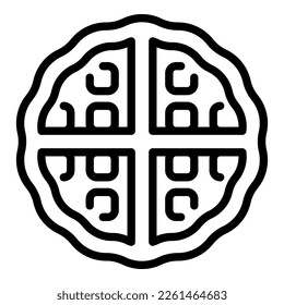 Kuchen Waffelsymbol Umriss Vektorgrafik. Belgischer Wafer. Konditorei