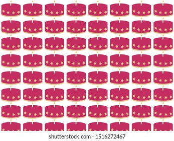 Cake wallpaper, illustration, vector on white background.