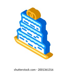 cake wedding dessert isometric icon vector. cake wedding dessert sign. isolated symbol illustration