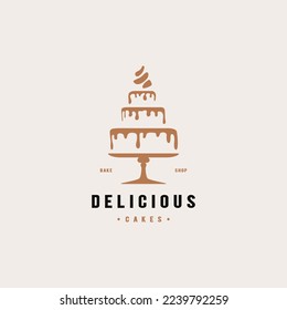 cake wedding icon, delicious cake icon for bakery shop logo design 2