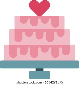 Cake - Wedding icon set. High quality flat vector illustration for website and mobile application.