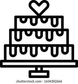 Cake - Wedding icon set. High quality outline vector illustration for website and mobile application.