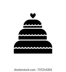 cake wedding  icon, vector illustration, sign on isolated background