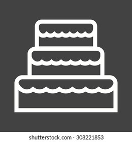 Cake, wedding, tasty icon vector image. Can also be used for wedding. Suitable for use on web apps, mobile apps and print media.