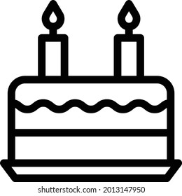 cake with white background. cake is a symbol of bakery .thin line icon.