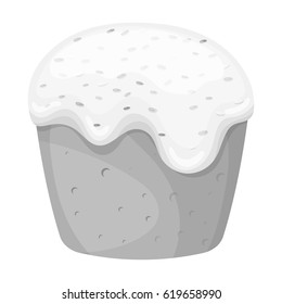 Cake with white fondant. Easter single icon in monochrome style vector symbol stock illustration.
