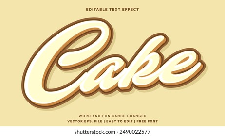 Cake word 3d editable text effect style.