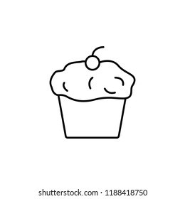 Cake,dessert, muffin icon. Element of thanksgiving day for mobile concept and web apps illustration. Thin line icon for website design and development, app development