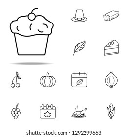 Cake,dessert, muffin icon. Thanksgiving day icons universal set for web and mobile