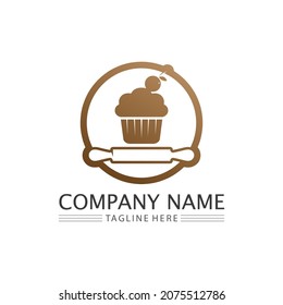 Cakes and Bakery icon logo design food vector bread vector, and symbol and icon food