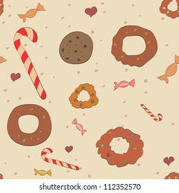 Cakes and candies  background. Eps10 vector.