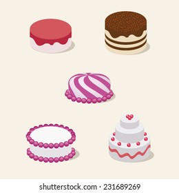 cakes cream, chocolate, vector