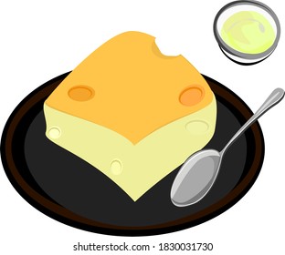 Cakes and cream sauce on plates vector illustration illustration of sweet food restaurants and coffee shops
