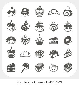 Cakes and dessert icons set