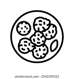 cakes fish line icon vector. cakes fish sign. isolated contour symbol black illustration
