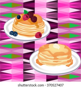 cakes with honey and with berries