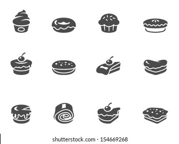 Cakes icons in black & white