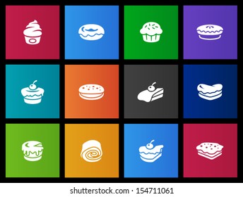 Cakes icons in Metro style