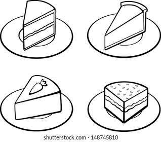 cakes illustrations set