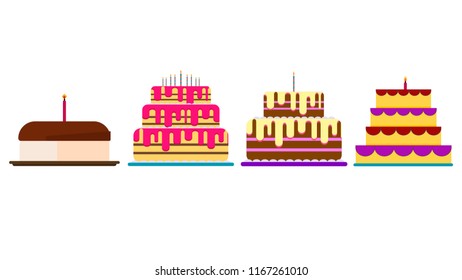 Cakes isolated vector illustration