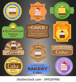 Cakes multiple styles badges set