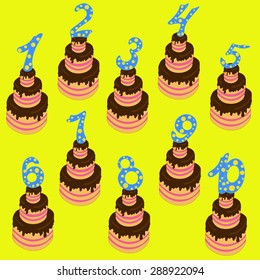 cakes with numbers from one to ten