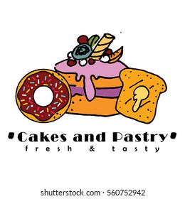 Cakes and pastry logotype