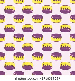 Cakes pattern, illustration, vector on white background