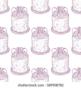 Cakes, pattern, vector illustration