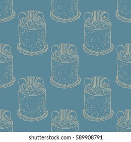 Cakes, pattern, vector illustration