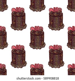 Cakes, pattern, vector illustration