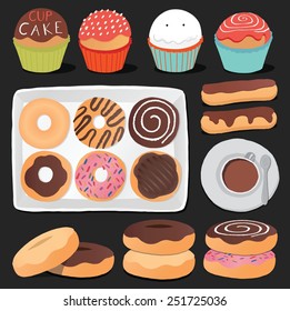 Cakes photo-realistic vector set